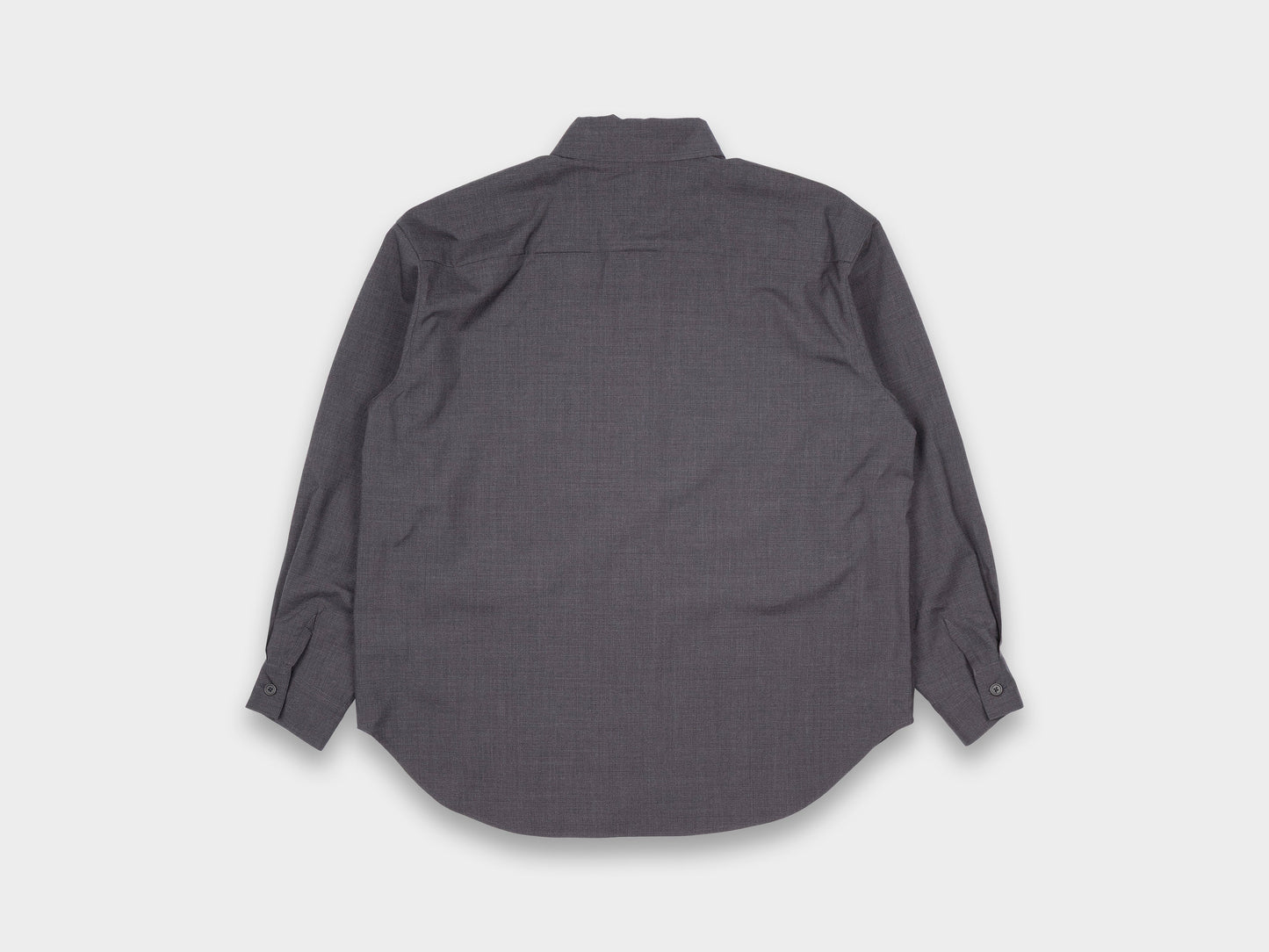 Evan Kinori Big Shirt Worsted Wool Charcoal