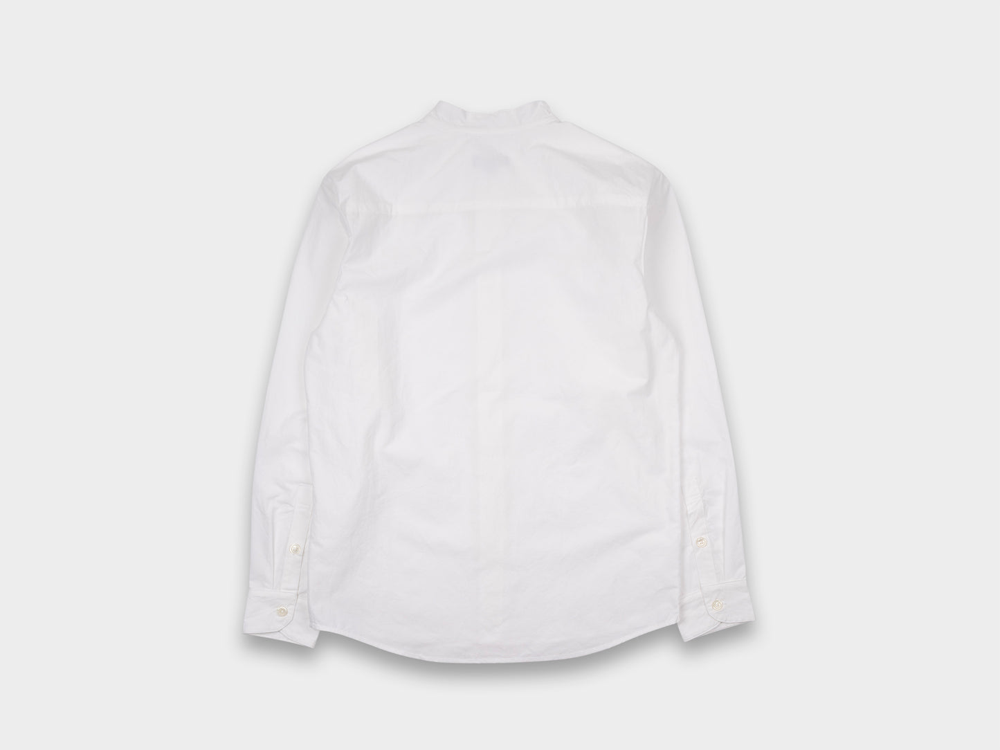 Evan Kinori Band Collar Shirt Typewriter White