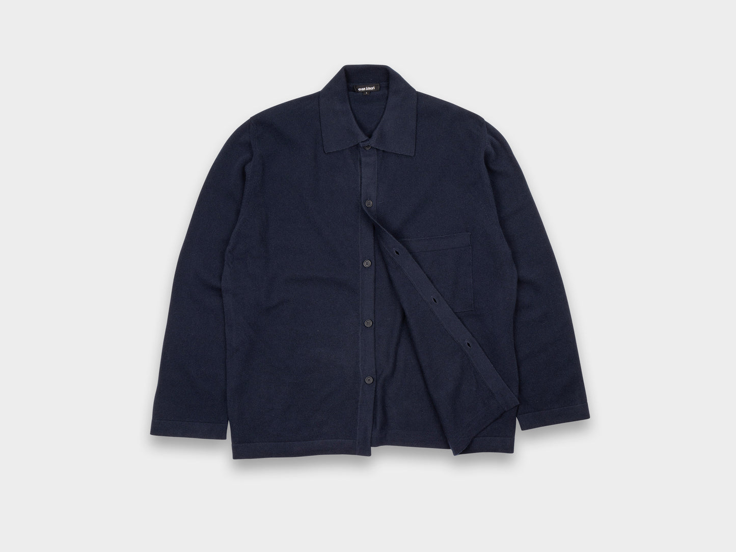 Evan Kinori Cashmere Button Down Navy