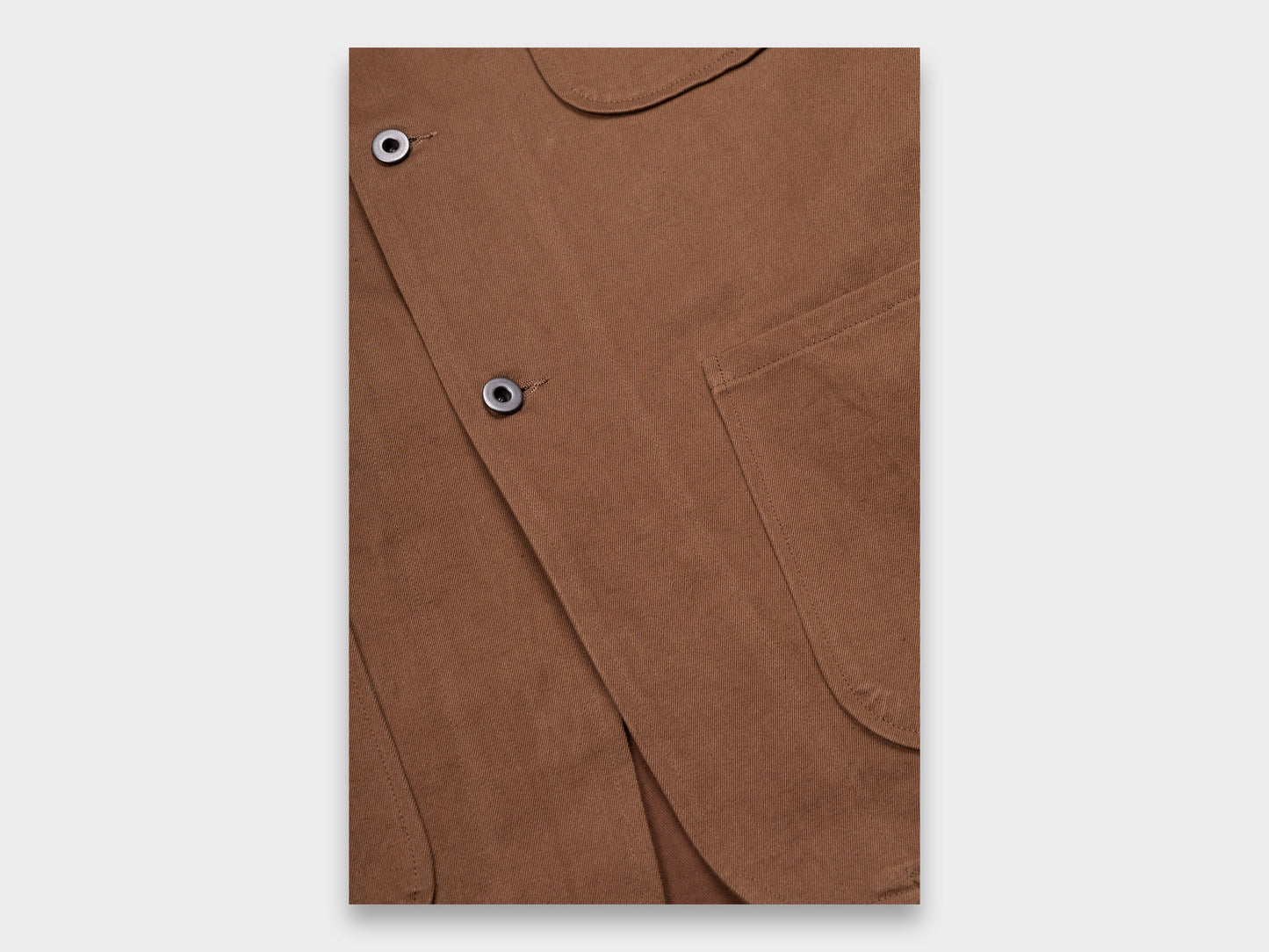 Evan Kinori Three Pocket Jacket Washi Twill Brown