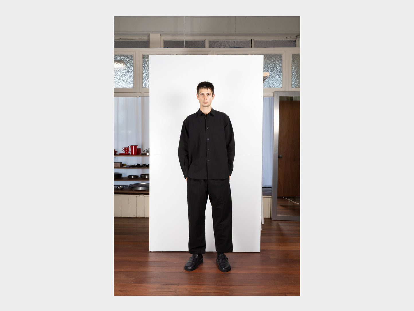 SPS8 "Weather Shirt" Roll–dyed Black Linen