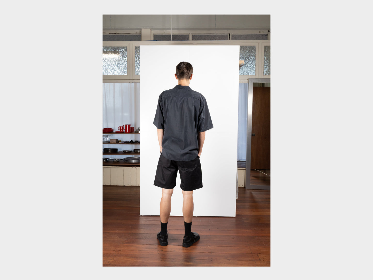 SPS9 "S/S Weather Shirt" Black Sand Silk