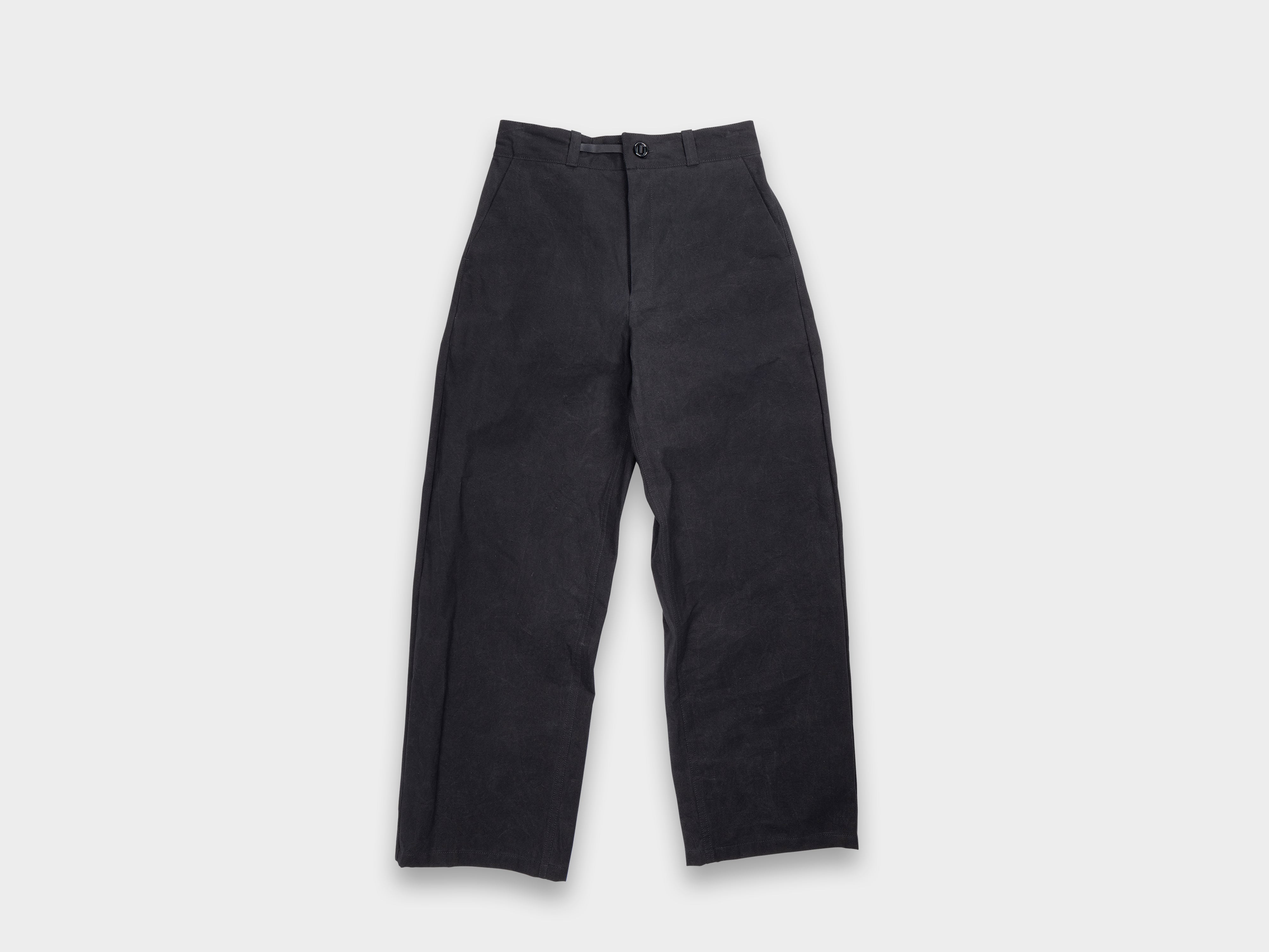 【RichWorldwide】BLACK WAXED S-WIDE PANTS W-R0P4 