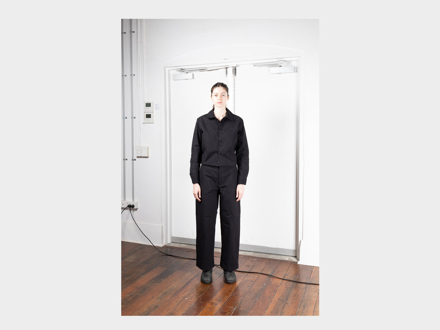 W-R0P4 "High-Wide Pants" Black Wax