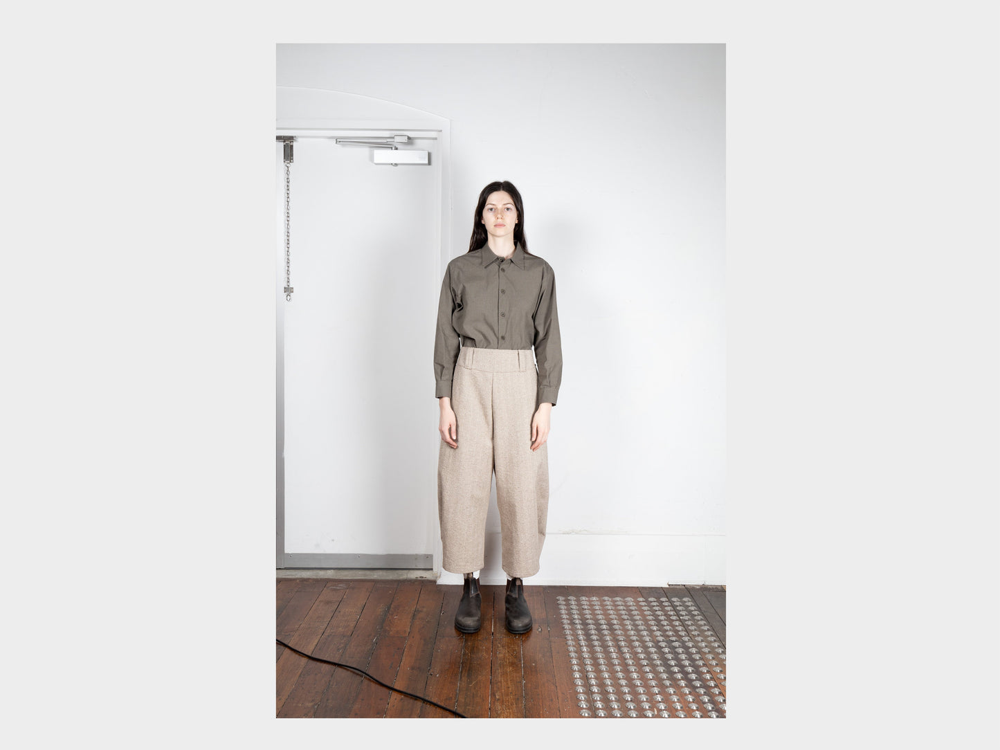 W-R19P3 "Bucket Pants" Gravel Herringbone