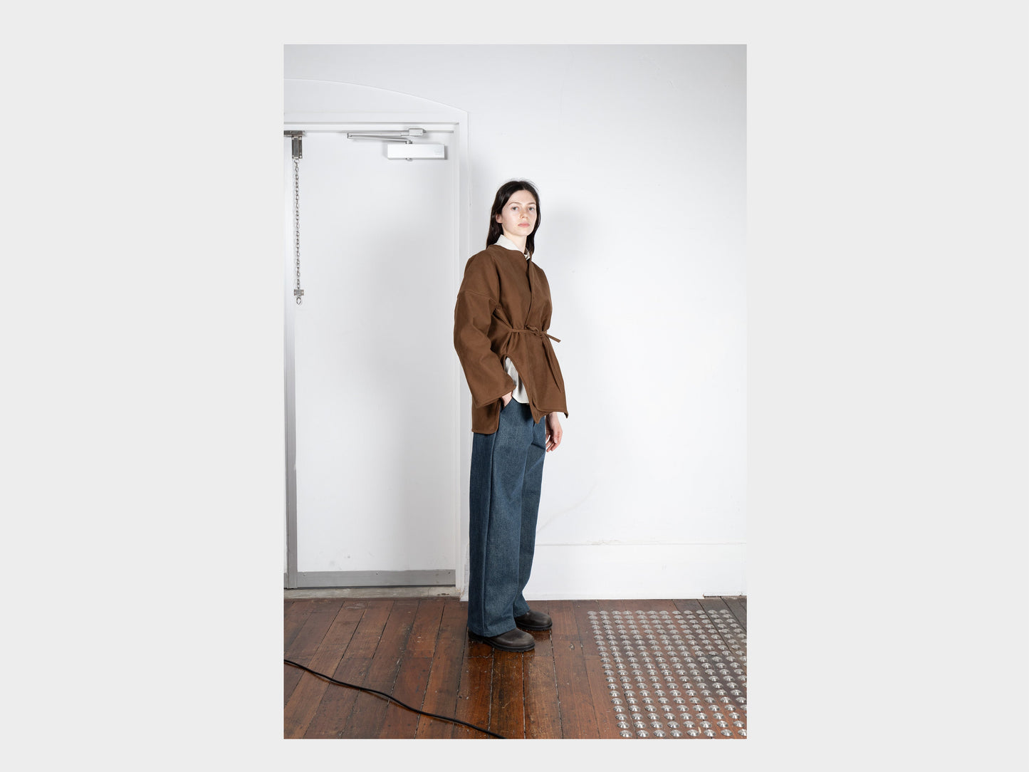 W-R19S7 "Long Cross Cardigan" Timber Moleskin