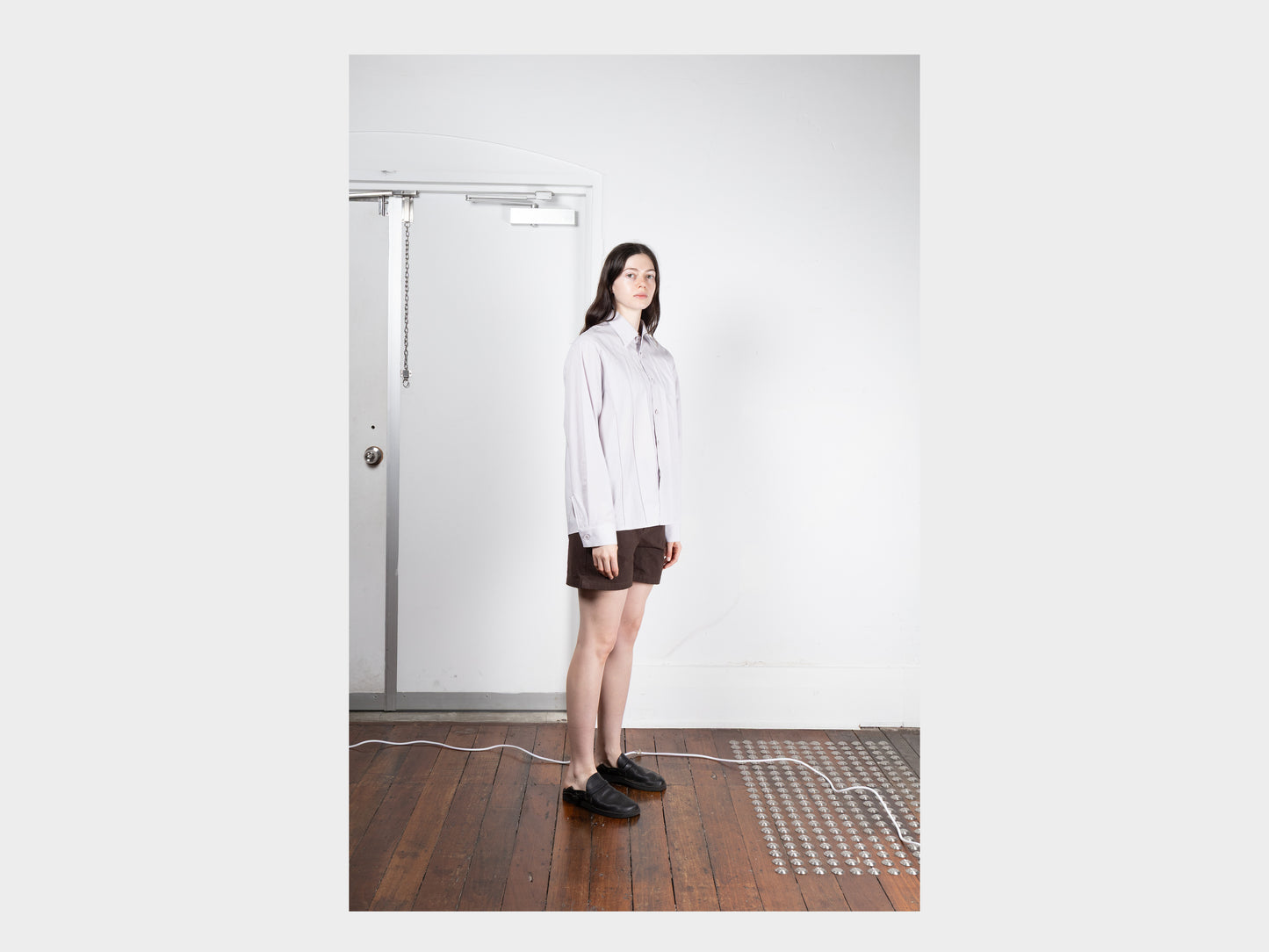 W-R18S4 "Tuck Shirt" Lilac Typewriter