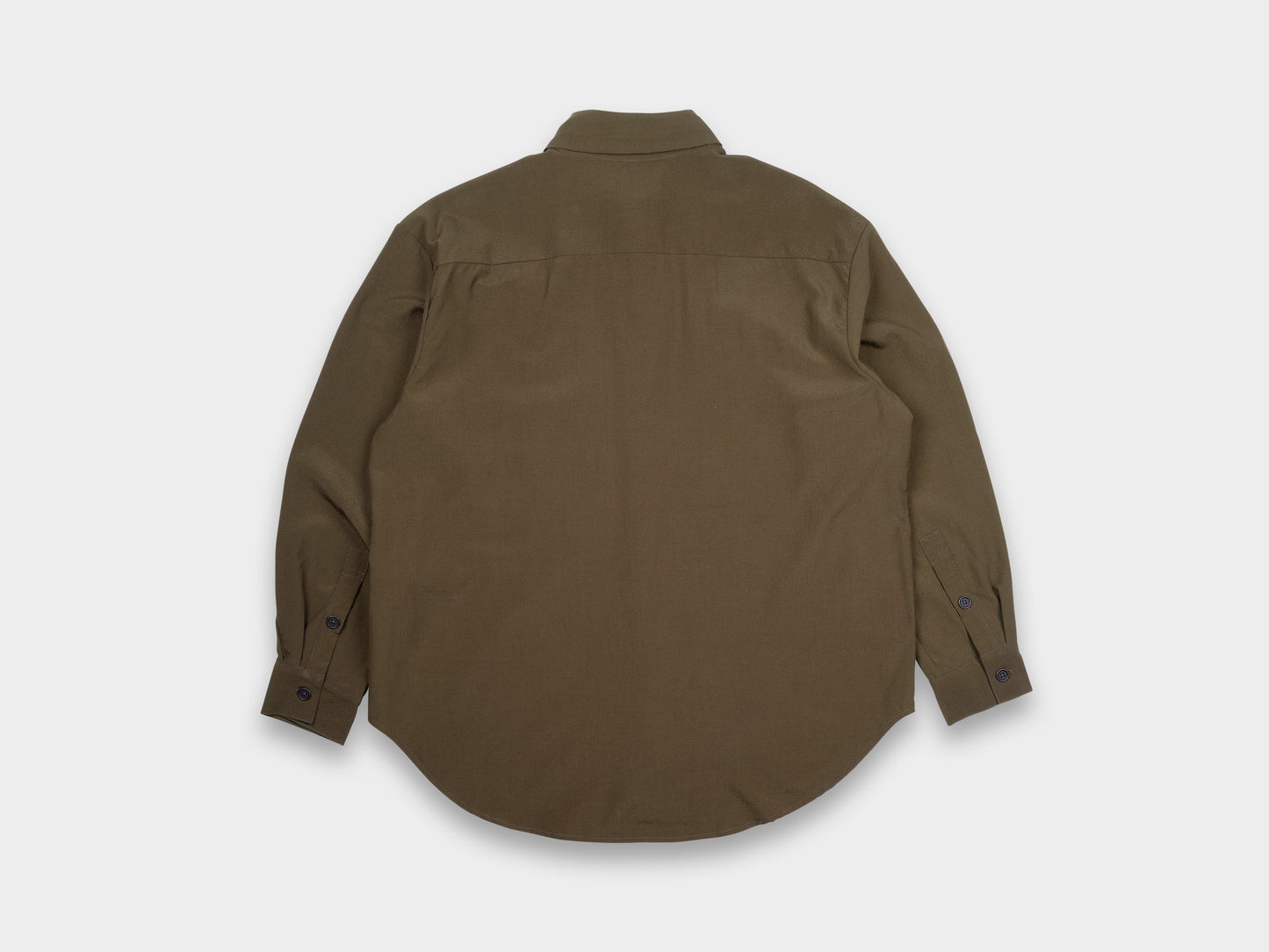 Evan Kinori Big Shirt Two Lightweight Wool Olive