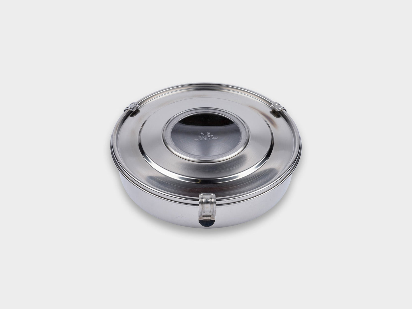 KM Stainless Round Lunch Box Flat