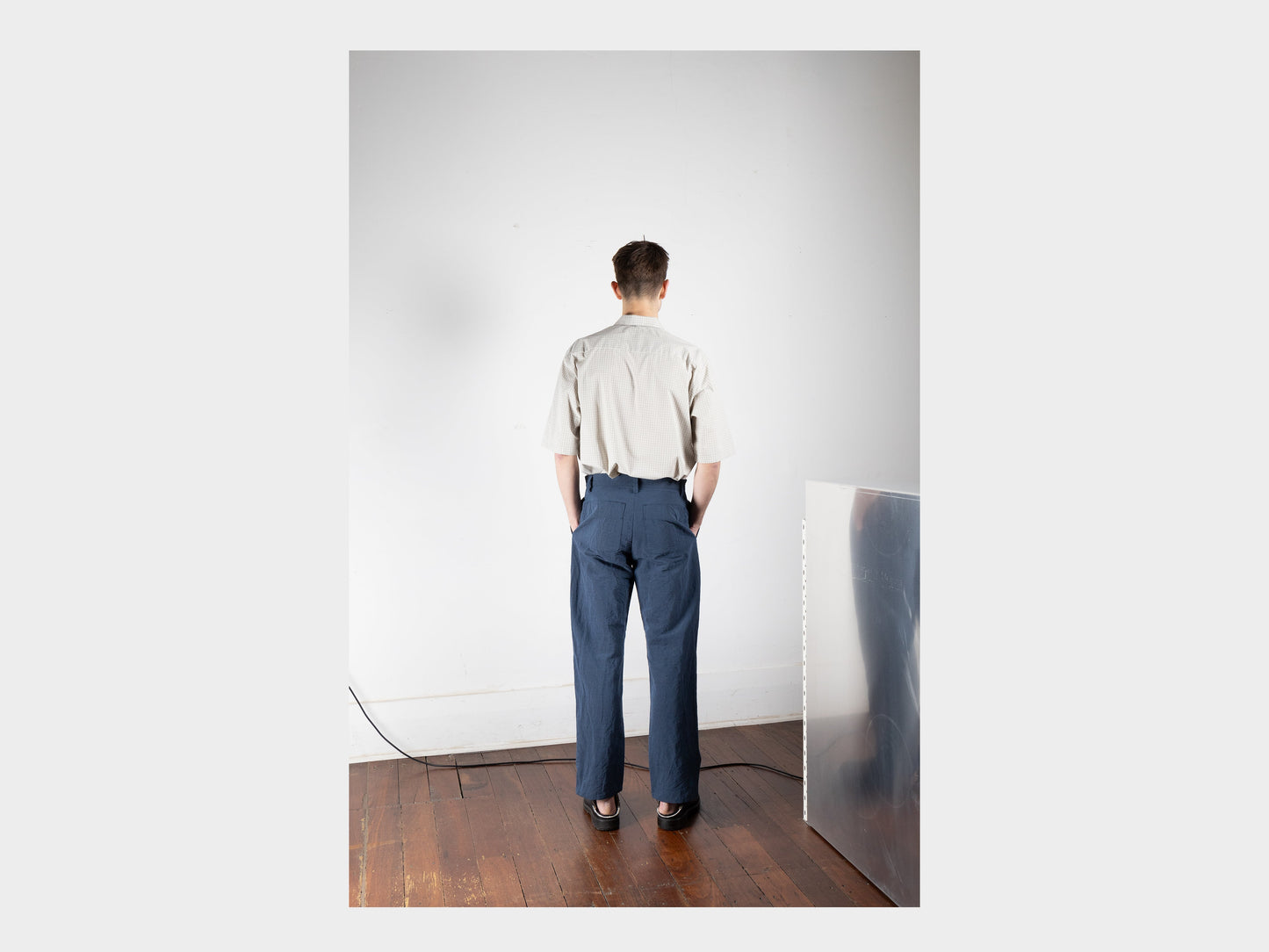 R16P3 "Loose Pants" Blue Metal Linen