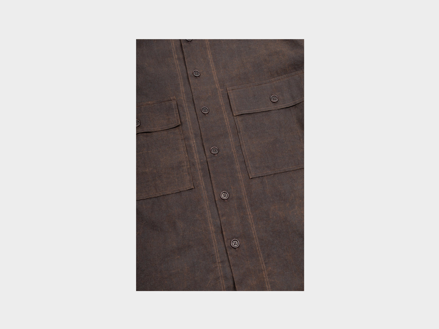 Evan Kinori Big Shirt Mud Dyed Brown