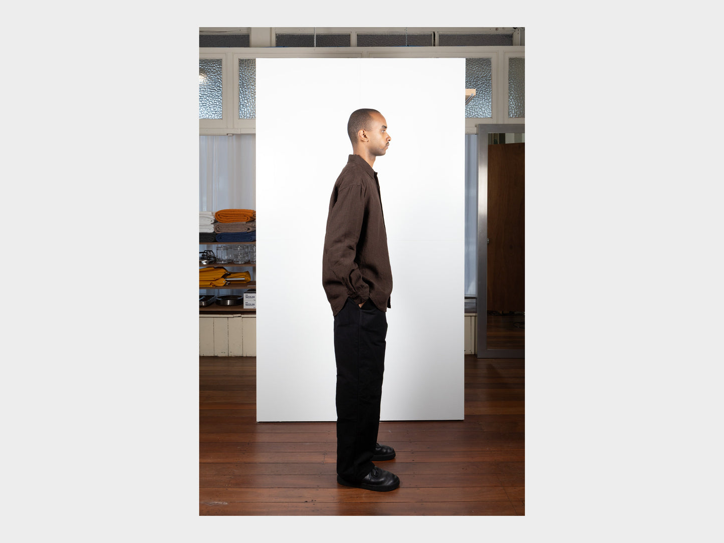 Evan Kinori Big Shirt Two Logwood Linen Check