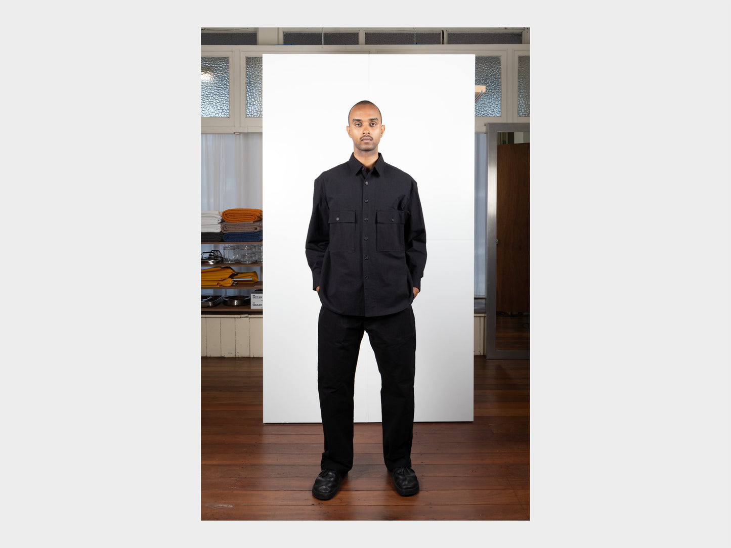 Evan Kinori Big Shirt MAN–TLE Black Wash