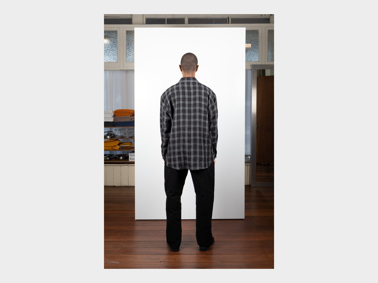 Evan Kinori Big Shirt Yarn Dyed Linen Check