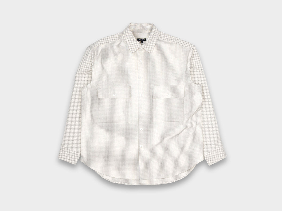 Evan Kinori Big Shirt Cotton Gridcloth