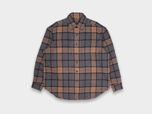 Evan Kinori Big Shirt Brushed Wool / Cashmere Check