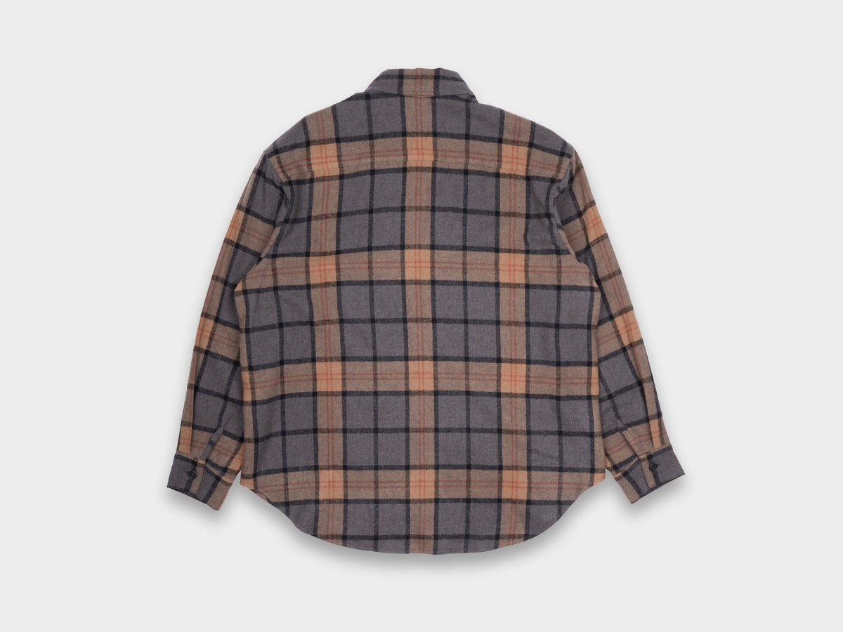 Evan Kinori Big Shirt Brushed Wool / Cashmere Check