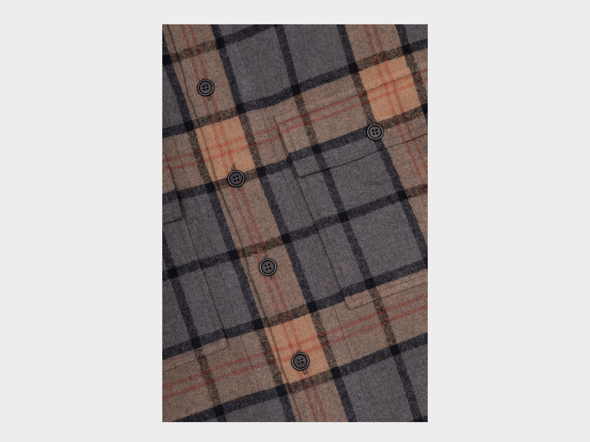 Evan Kinori Big Shirt Brushed Wool / Cashmere Check