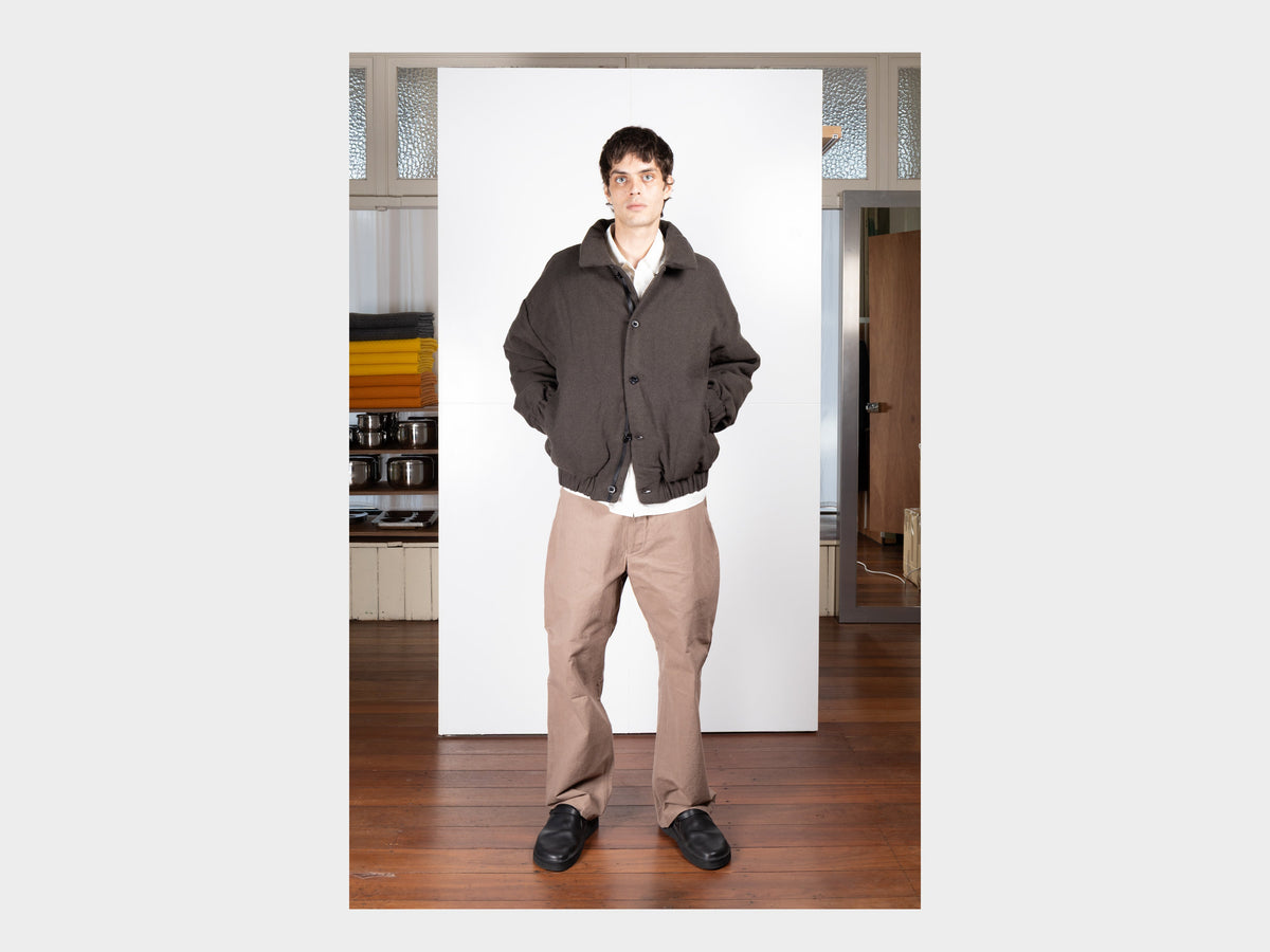 EKD3 "Down Blouson" Heavy Wool / Linen Herringbone