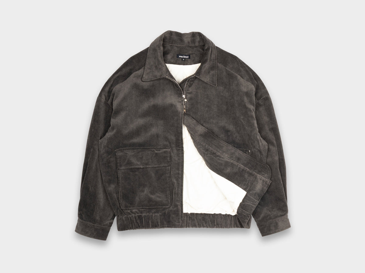 Evan Kinori Zip Jacket Two Carbon Dyed Corduroy