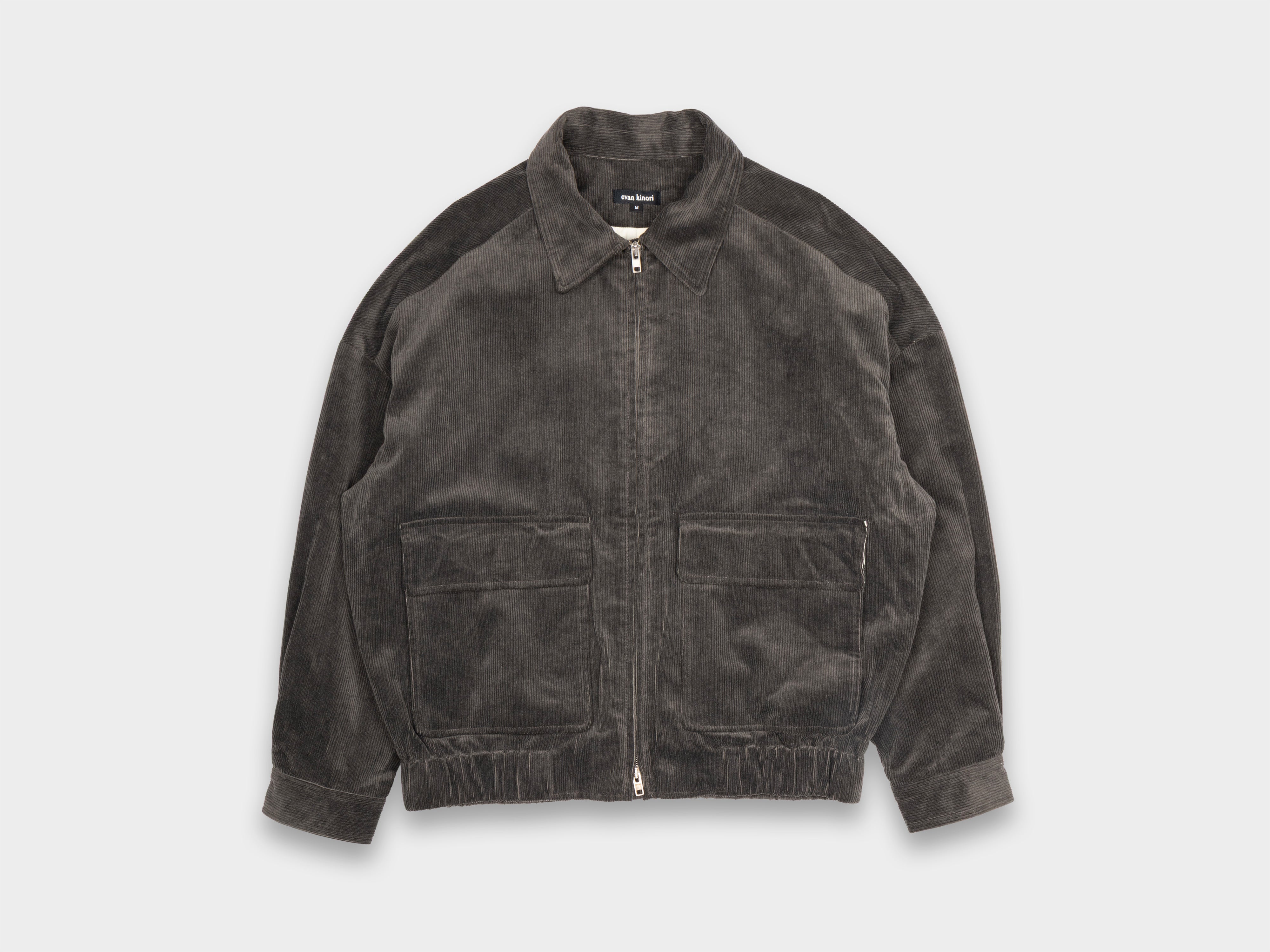 Evan Kinori Zip Jacket Two Carbon Dyed Corduroy – MAN–TLE