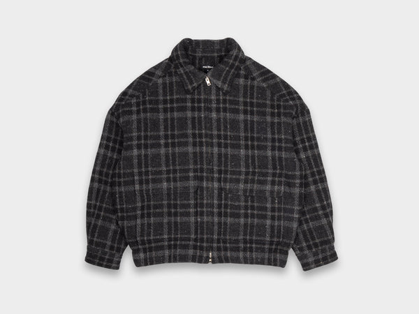 Evan Kinori Zip Jacket Two Wool Tweed Check