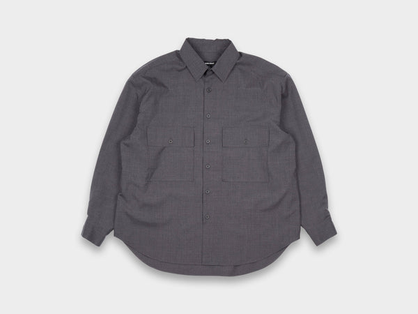 Evan Kinori Big Shirt Worsted Wool Charcoal