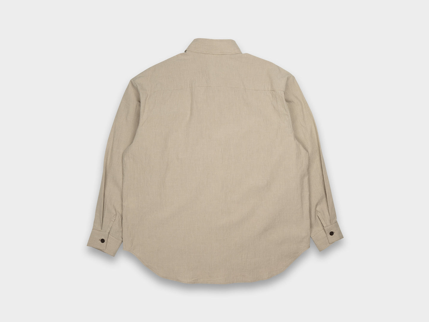 Evan Kinori Big Shirt Grid Cloth Beige