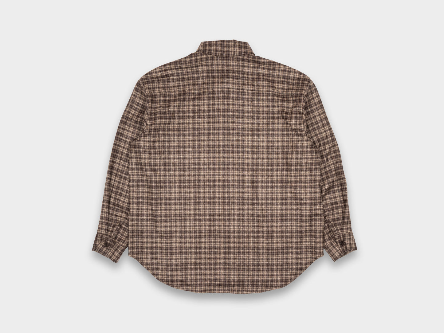 Evan Kinori Big Shirt Irish Wool Flannel Brown / Beige