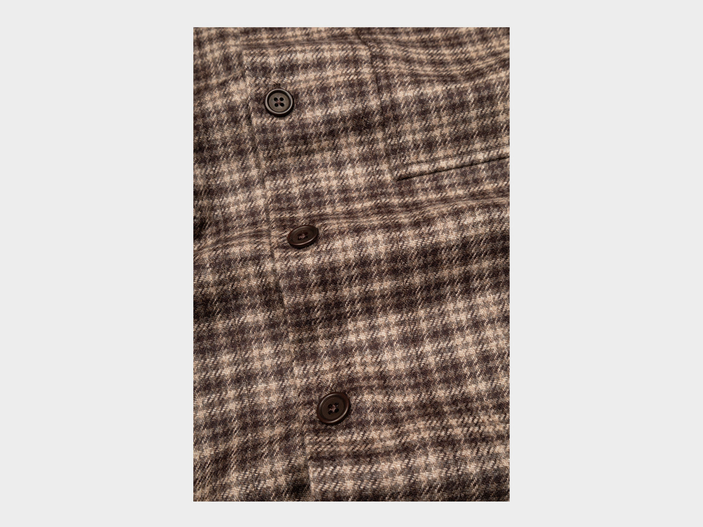 Evan Kinori Big Shirt Irish Wool Flannel Brown / Beige
