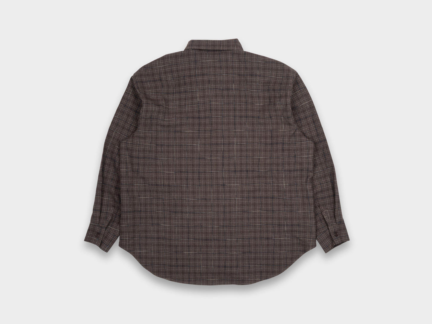 Evan Kinori Big Shirt Kasuri Wool Check Beige / Navy