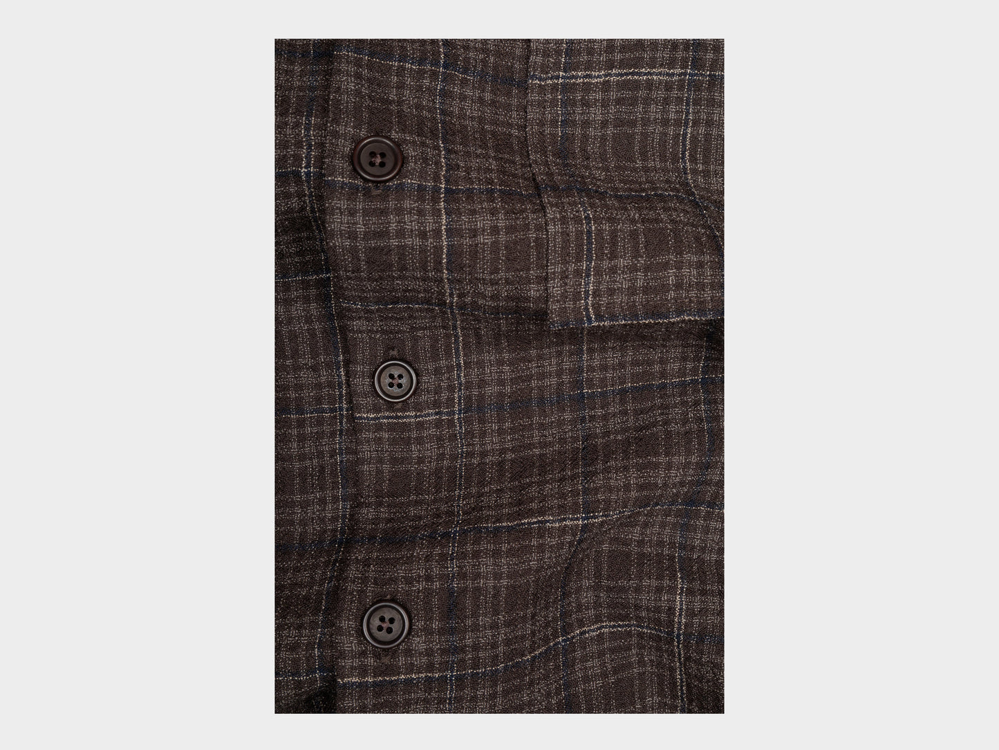 Evan Kinori Big Shirt Kasuri Wool Check Beige / Navy