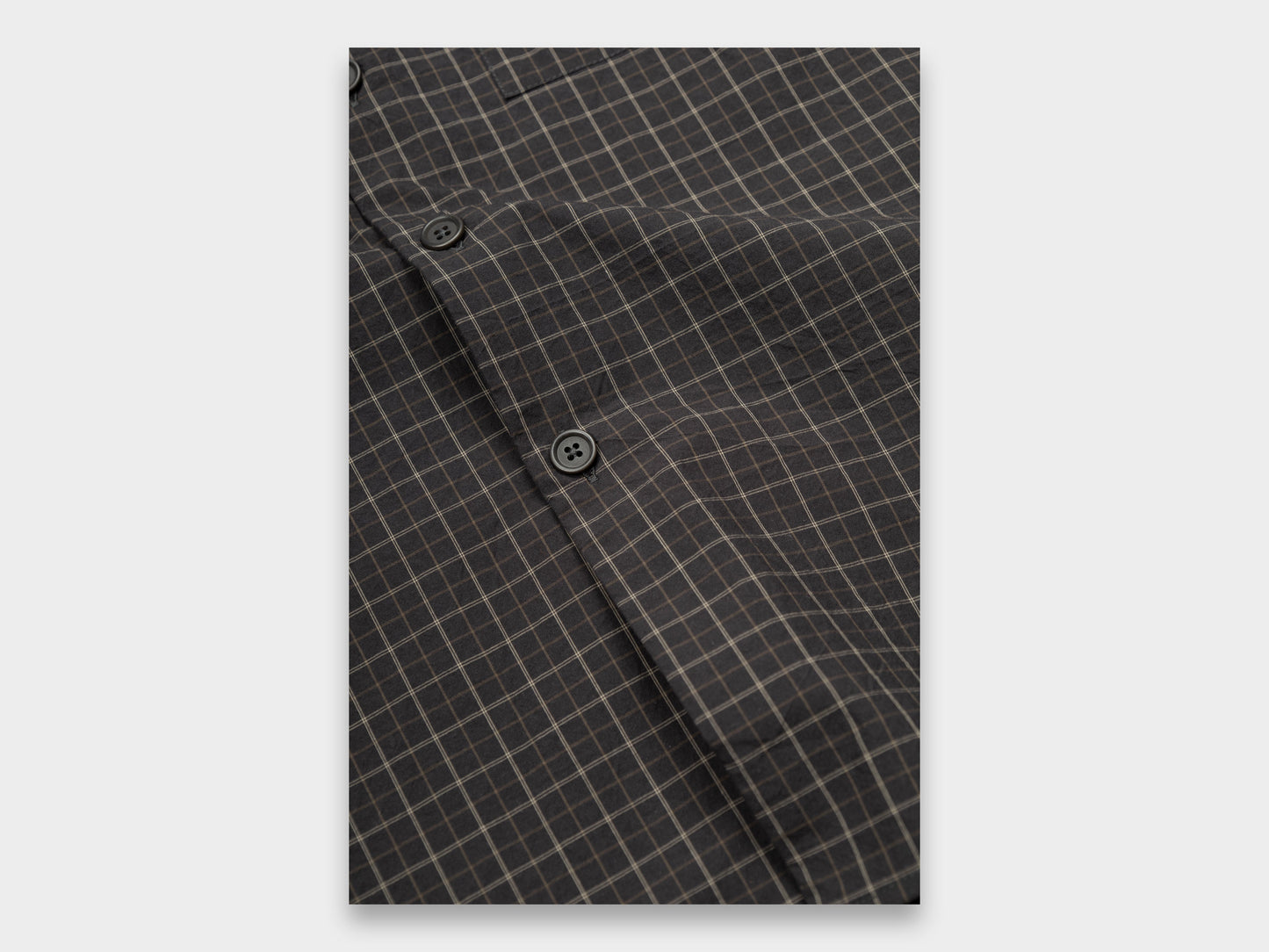 Evan Kinori Big Shirt Two Grid Cloth Navy Grey