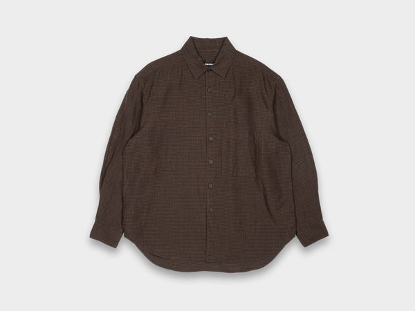 Evan Kinori Big Shirt Two Logwood Linen Check