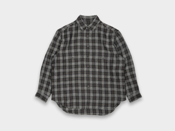 Evan Kinori Big Shirt Yarn Dyed Linen Check