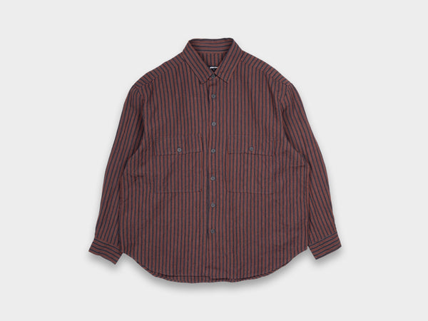 Evan Kinori Big Shirt Yarn Dyed Linen Stripe
