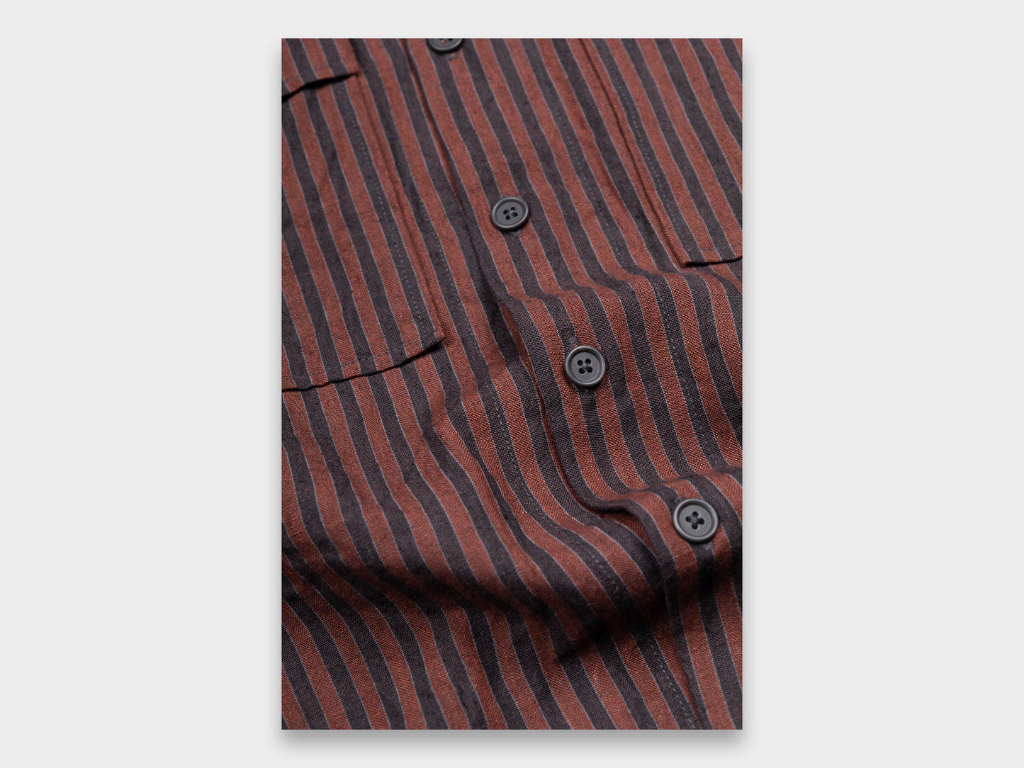 Evan Kinori Big Shirt Yarn Dyed Linen Stripe