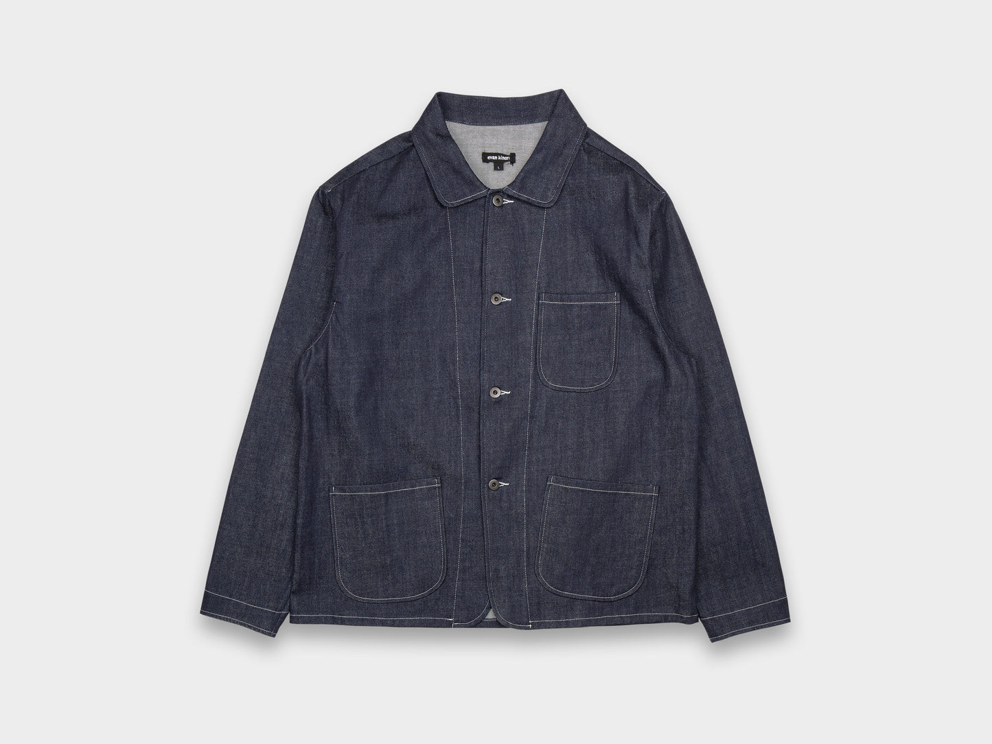 Evan Kinori Three Pocket Jacket Organic Denim Indigo