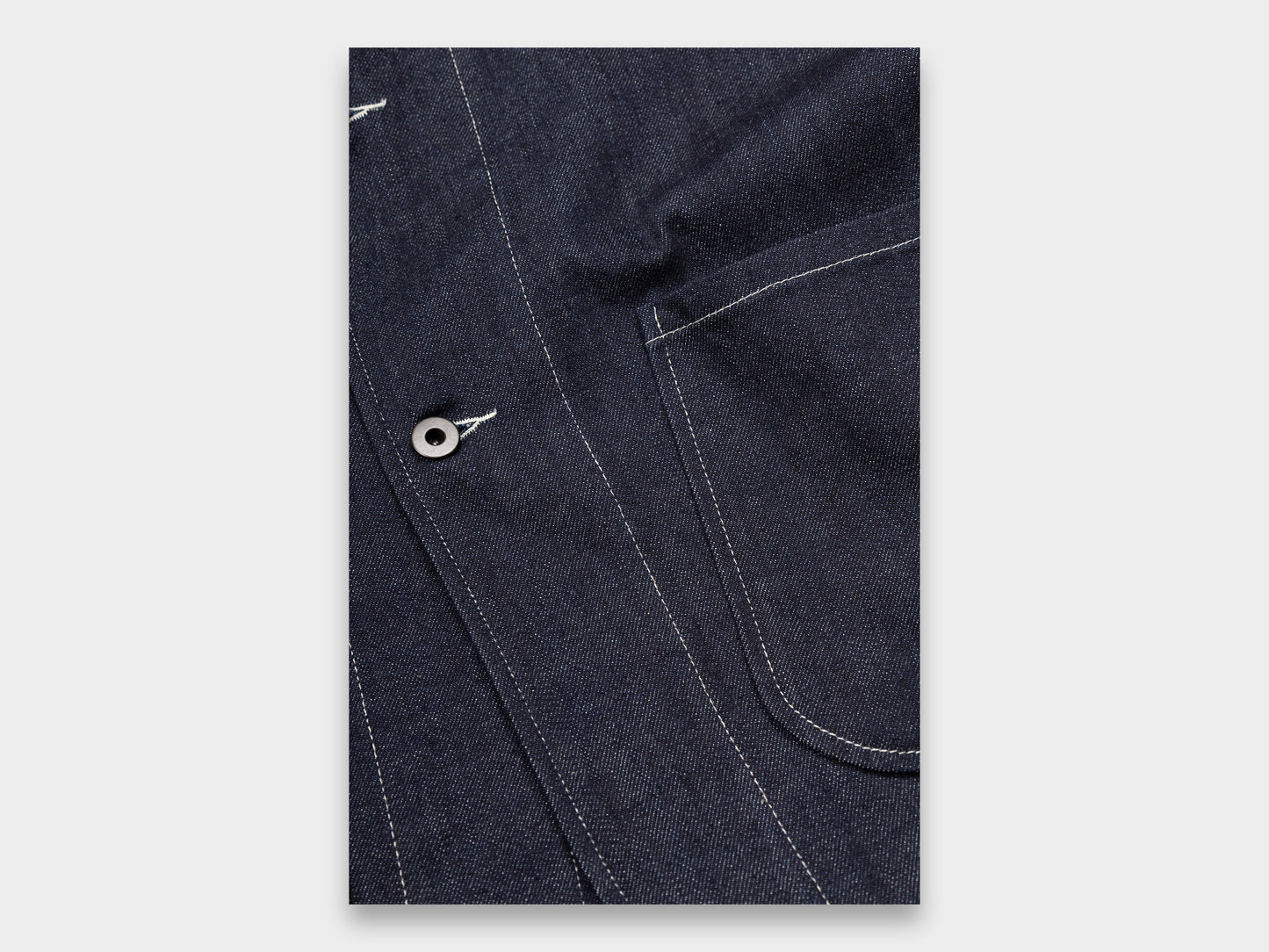 Evan Kinori Three Pocket Jacket Organic Denim Indigo