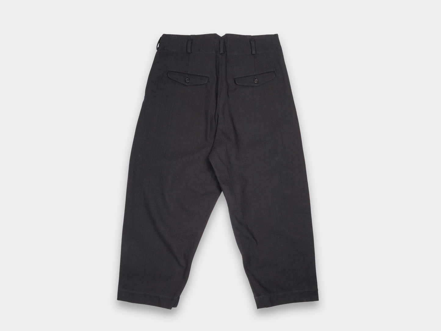 Evan Kinori Two Pleat Pant Cotton Kersey Black