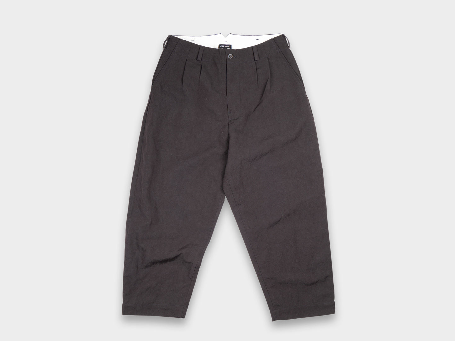 Evan Kinori Two Pleat Pant Gabardine Brown