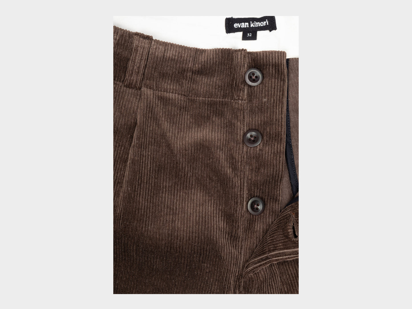 Evan Kinori Two Pleat Pant Sumi Ink Corduroy