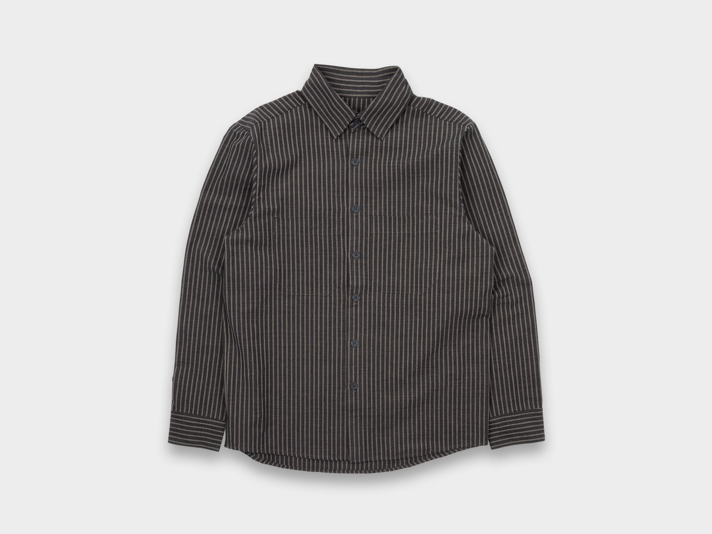 Evan Kinori Two Pocket Shirt Double Stripe