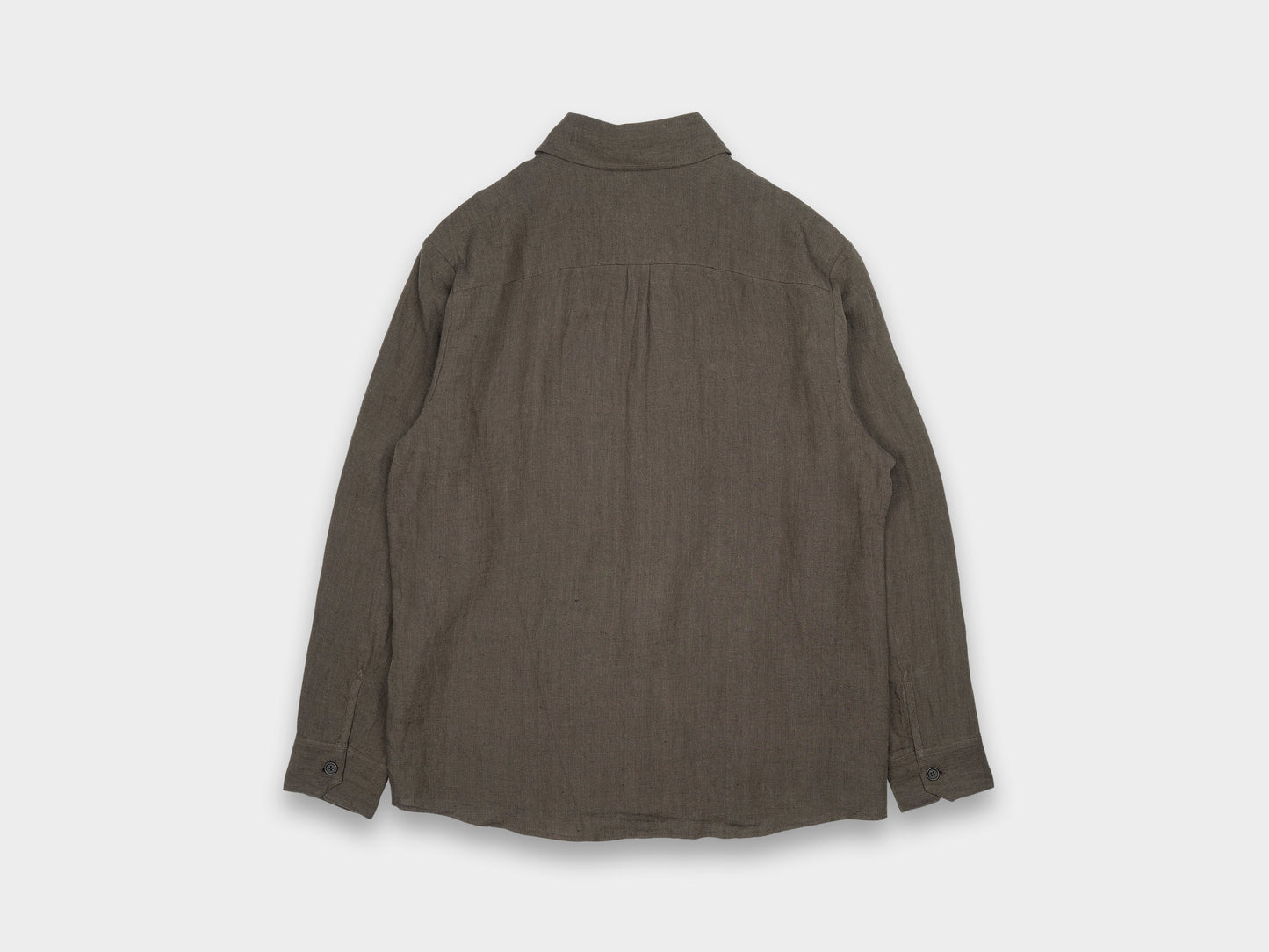 Evan Kinori Two Pocket Shirt Linen Hemp Brown