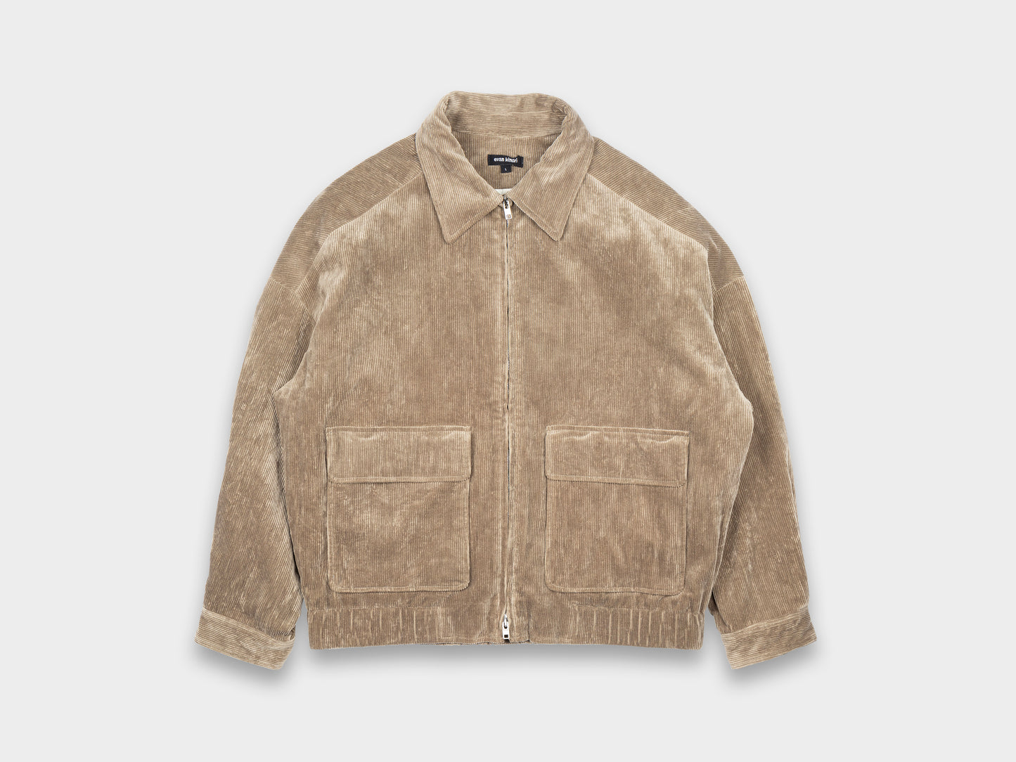 Evan Kinori Zip Jacket Two Corduroy Gallnut