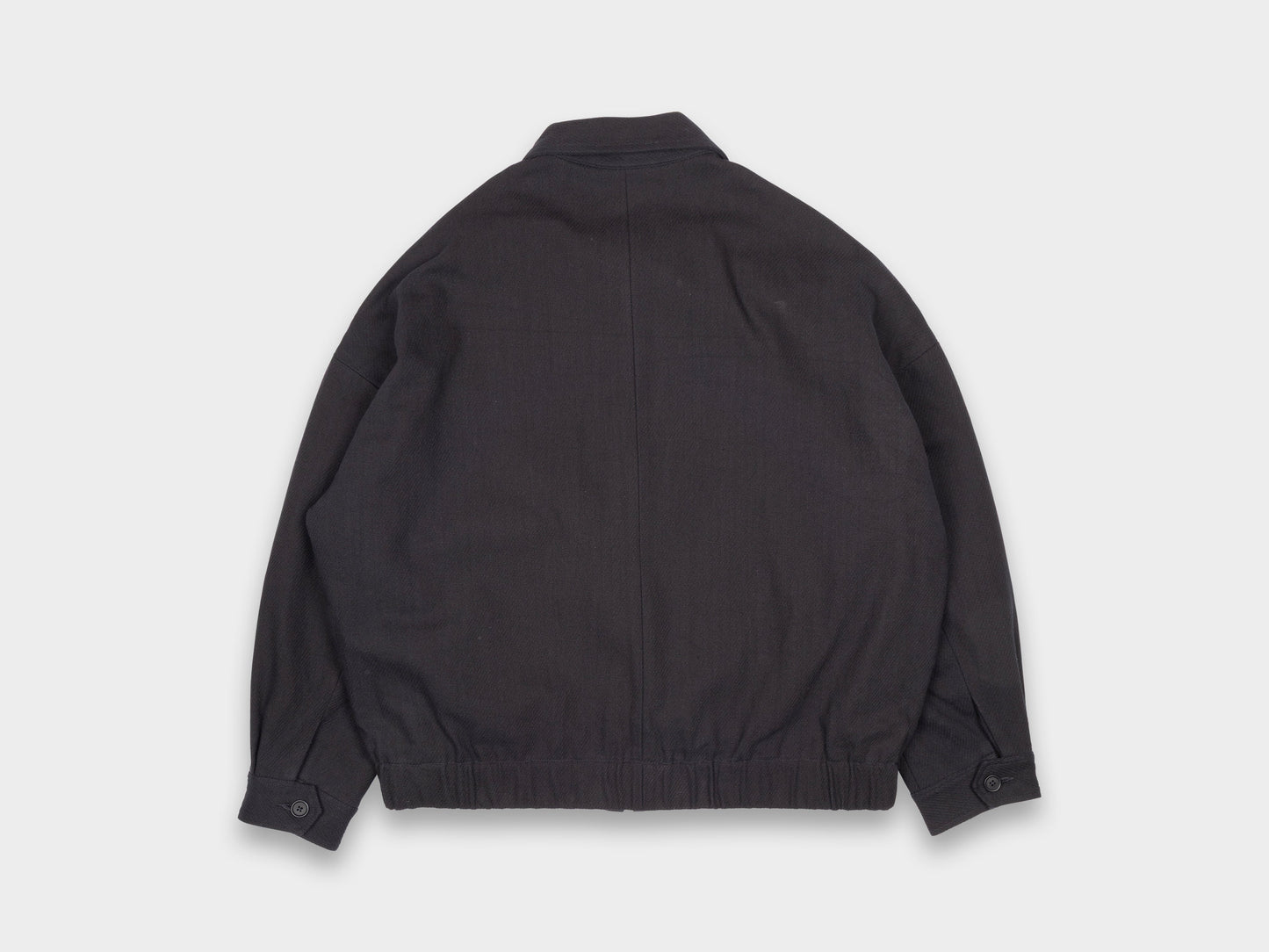 Evan Kinori Zip Jacket Two Cotton Kersey Black
