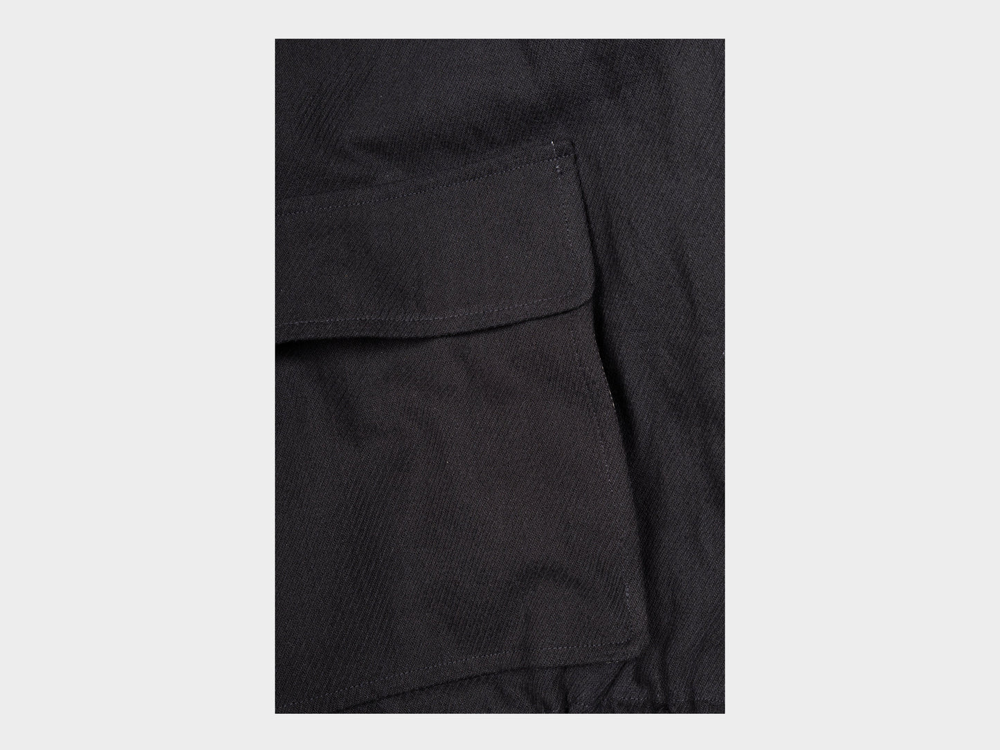 Evan Kinori Zip Jacket Two Cotton Kersey Black