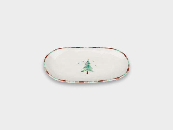 Furukawa Shozo Oval Plate Pine Tree