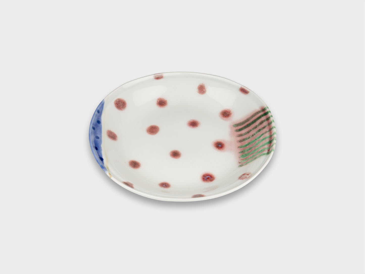 Furukawa Shozo Tatara Round Plate Red Dots