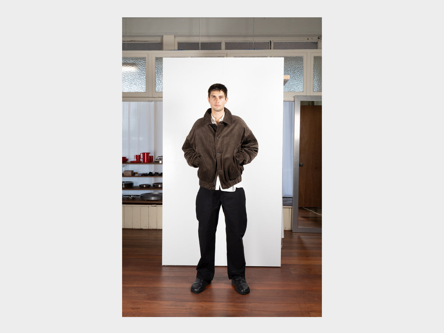 EKD3 "Down Blouson" Sumi Ink Corduroy
